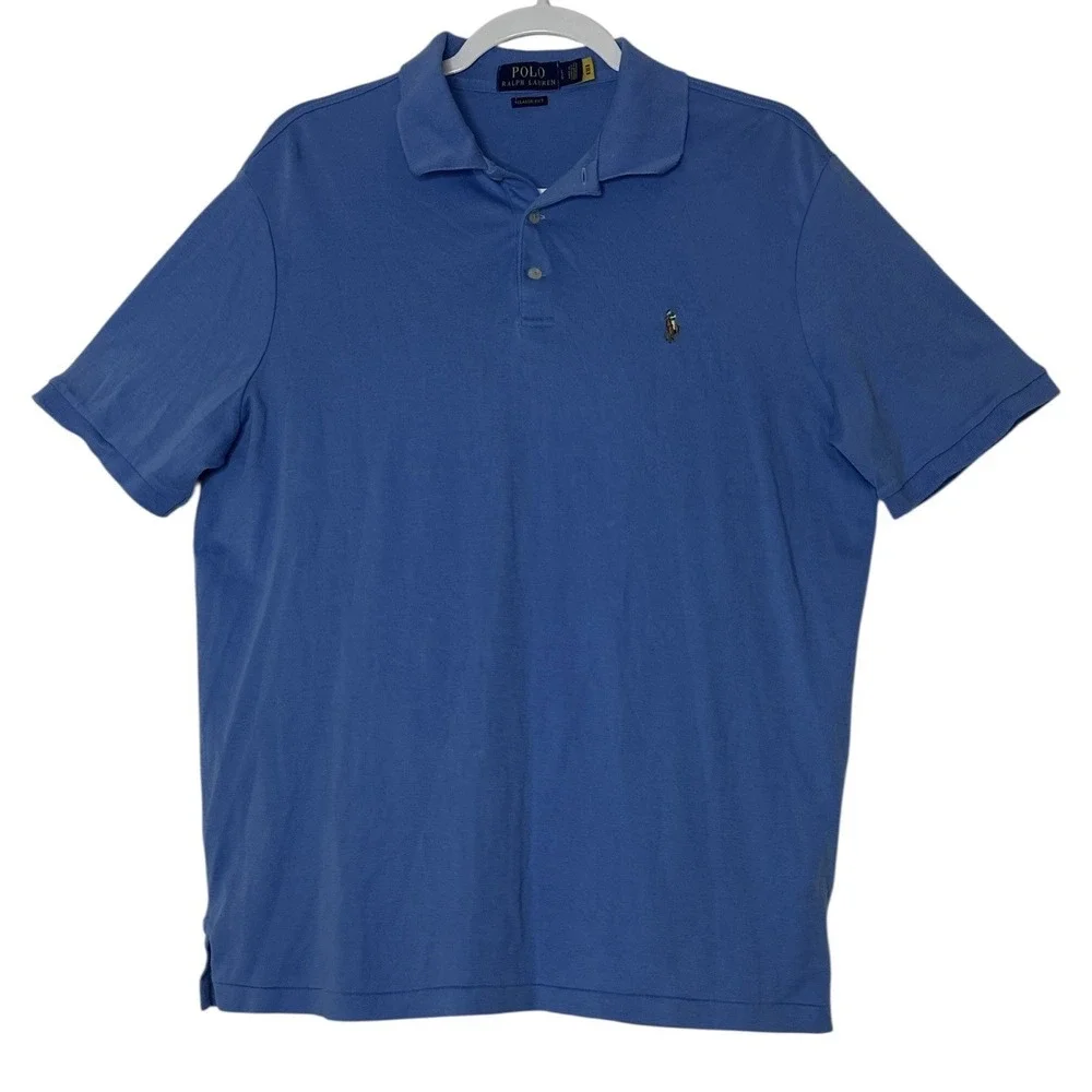 Polo Ralph Lauren Polo Shirt Mens Large Blue‎ Pony Logo Classic Fit Golf Outdoor
